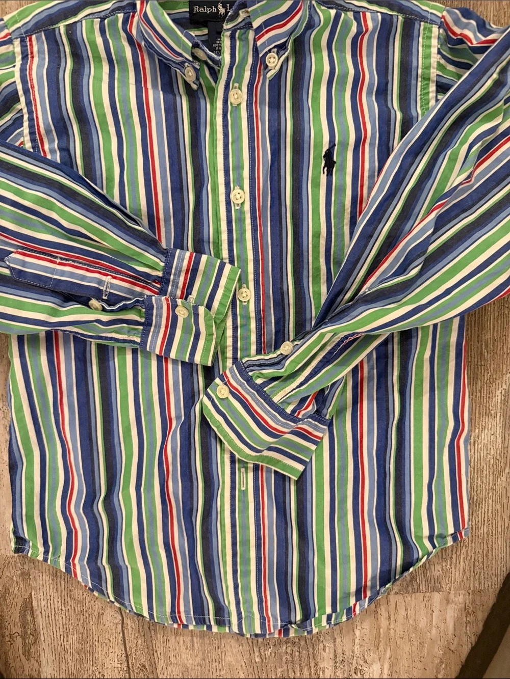 Ralph Lauren Multicolor Stripe Button-Down Shirt - Blue, Green & Navy